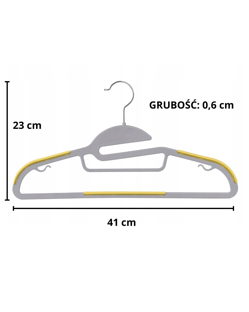 Wieszaki na ubrania antypoślizgowe odzieżowe z nakładką gumową 8+2 GRATIS!