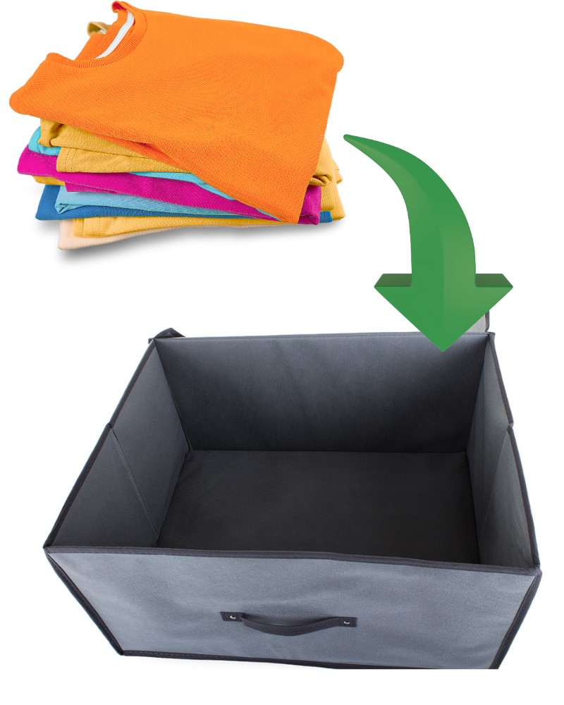 Pojemnik pudełko organizer do szafy na odzież pościel ręczniki zamykany 60x45