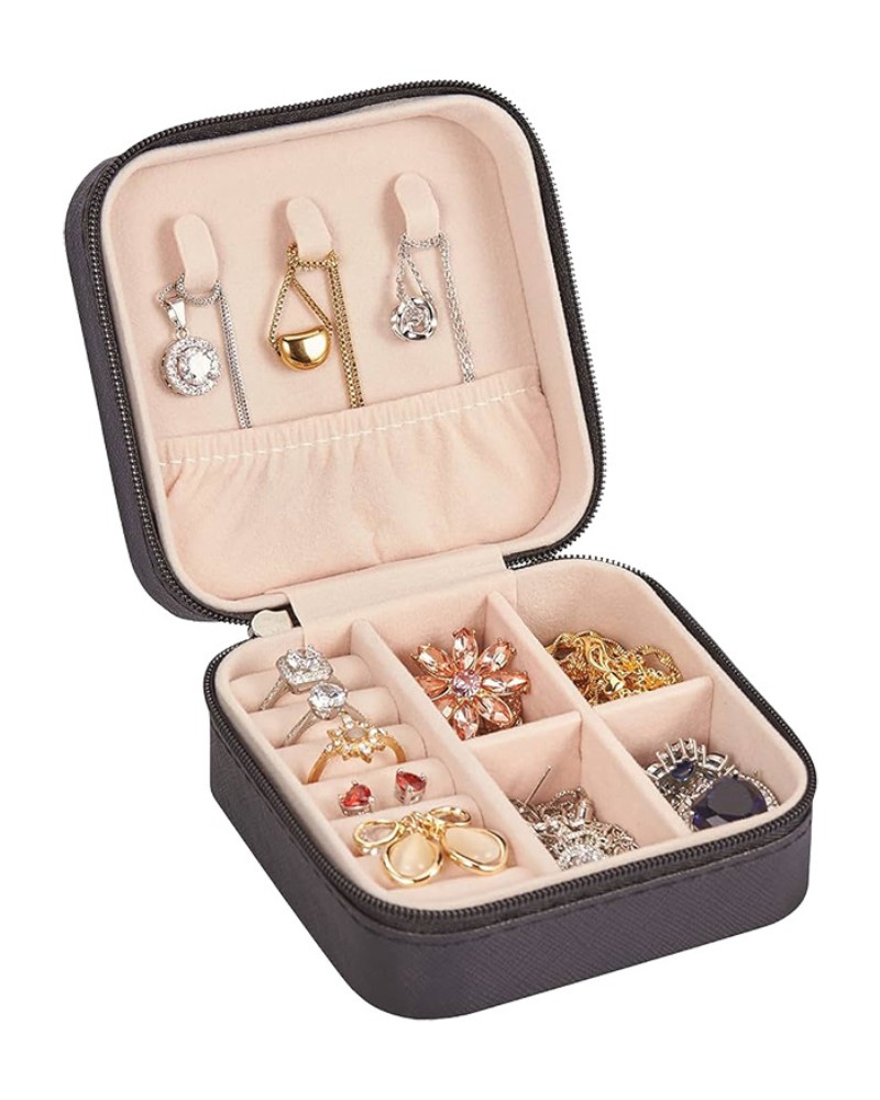 Szkatułka kuferek organizer na biżuterię podróżna 10 cm x 10 cm