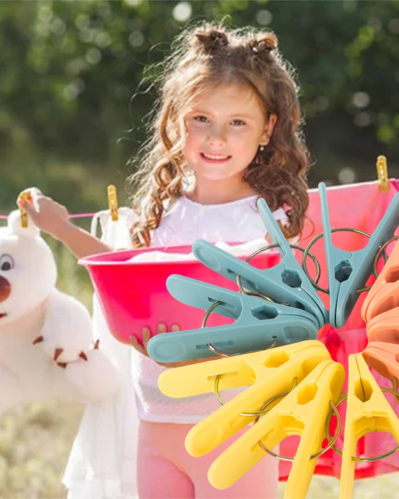 Klamerki żabki spinacze do prania ubrań bielizny 18 sztuk plastikowe mocne