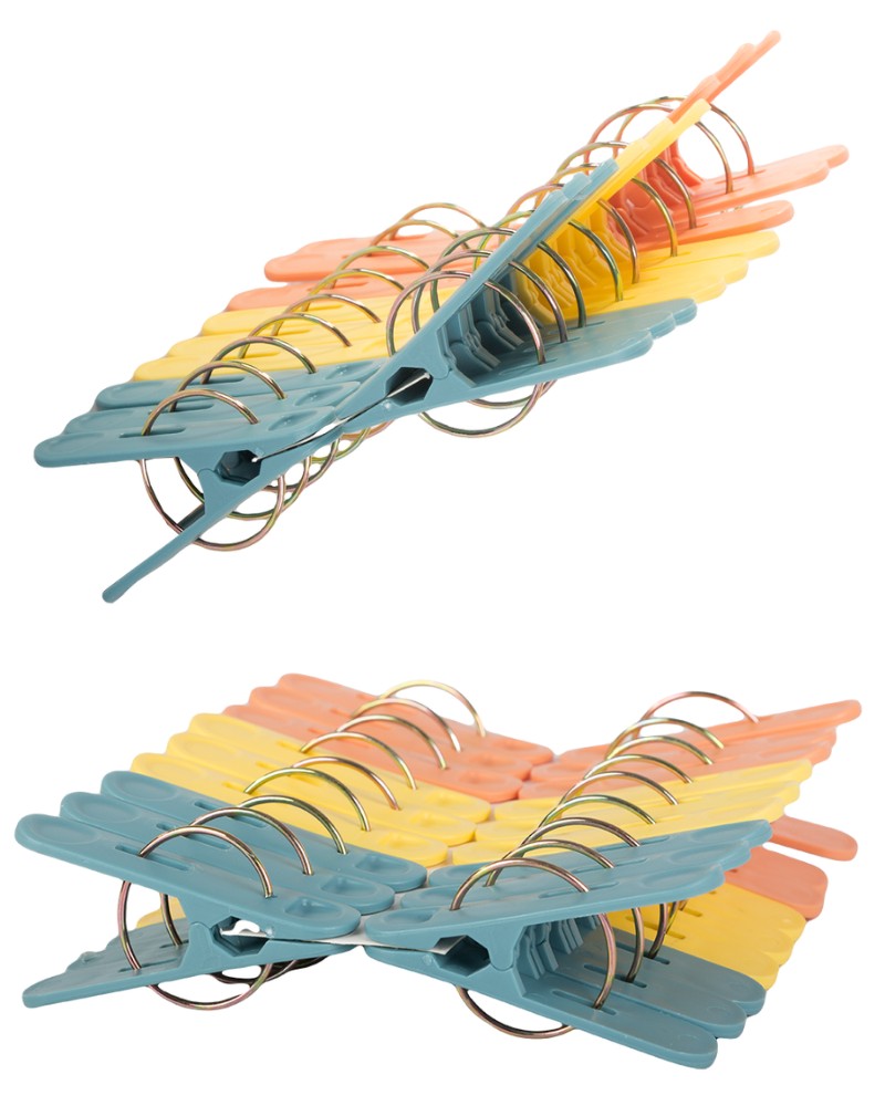 Klamerki żabki spinacze do prania ubrań bielizny 18 sztuk plastikowe mocne