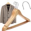 Wieszaki drewniane lakierowane na ubrania solidne zestaw 3x