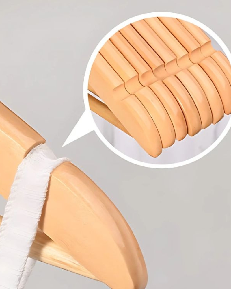 Wieszaki drewniane lakierowane na ubrania solidne zestaw 3x