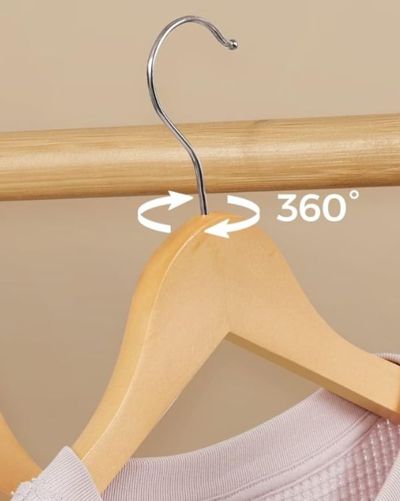 Wieszaki drewniane lakierowane na ubrania solidne zestaw 3x