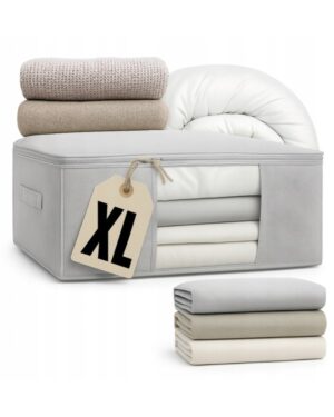 Pokrowiec na pościel pod łóżko pojemnik na ubrania torba szary XL
