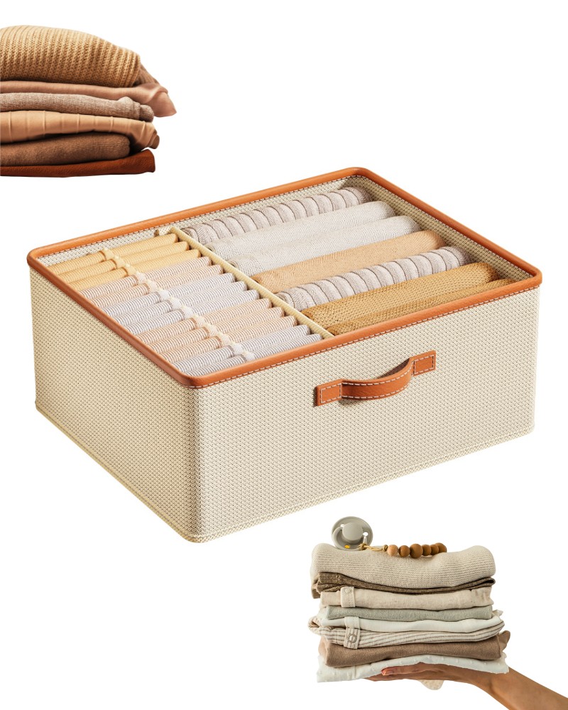 Organizer zamykany do szafy na ubrania spodnie bluzy 50x40 beżowy