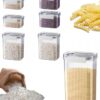 Pojemniki organizery kuchenne na żywność, ryż, kaszę z uszczelką zestaw 7 szt