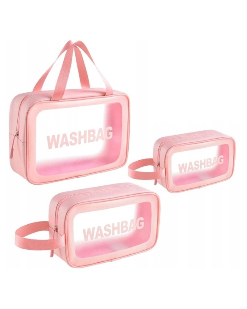 Kosmetyczka Washbag przezroczysta różne rozmiary zestaw 3 sztuki