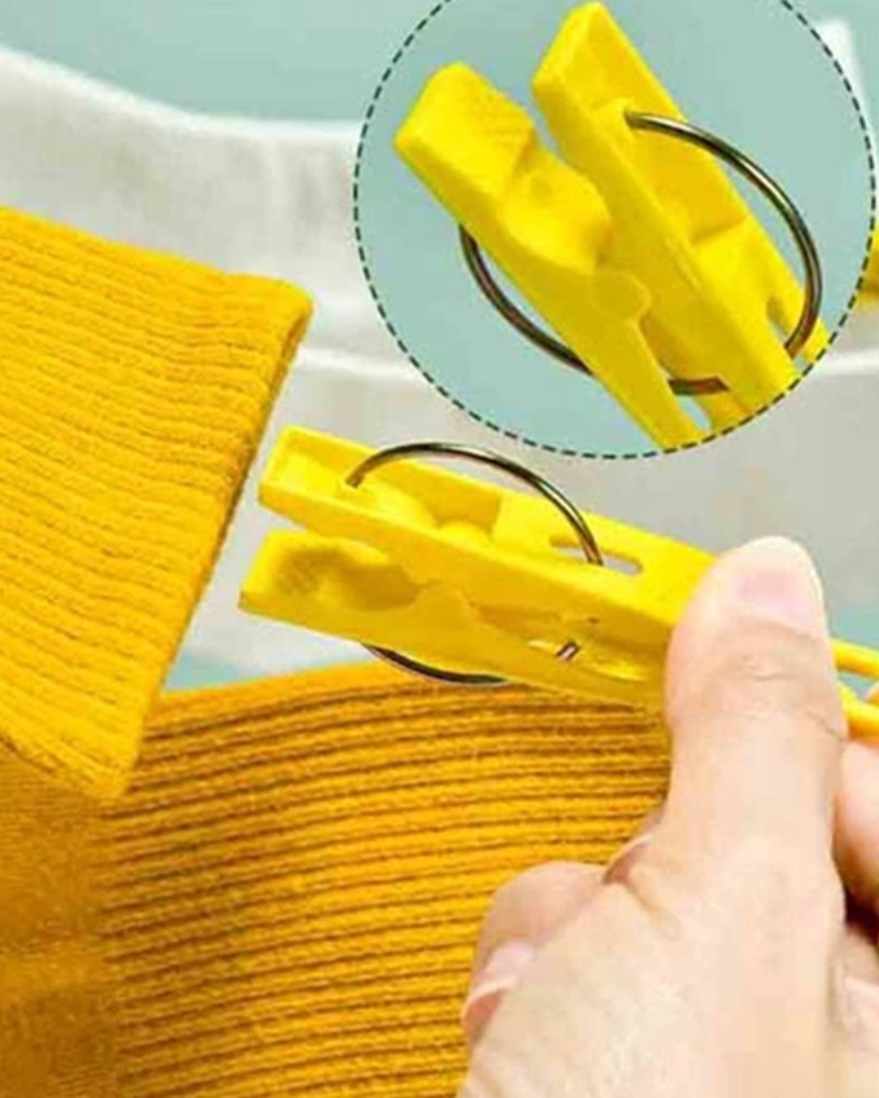 Wieszak suszarka na skarpetki bieliznę ubrania wieszak wisząca 12x klipsy zestaw