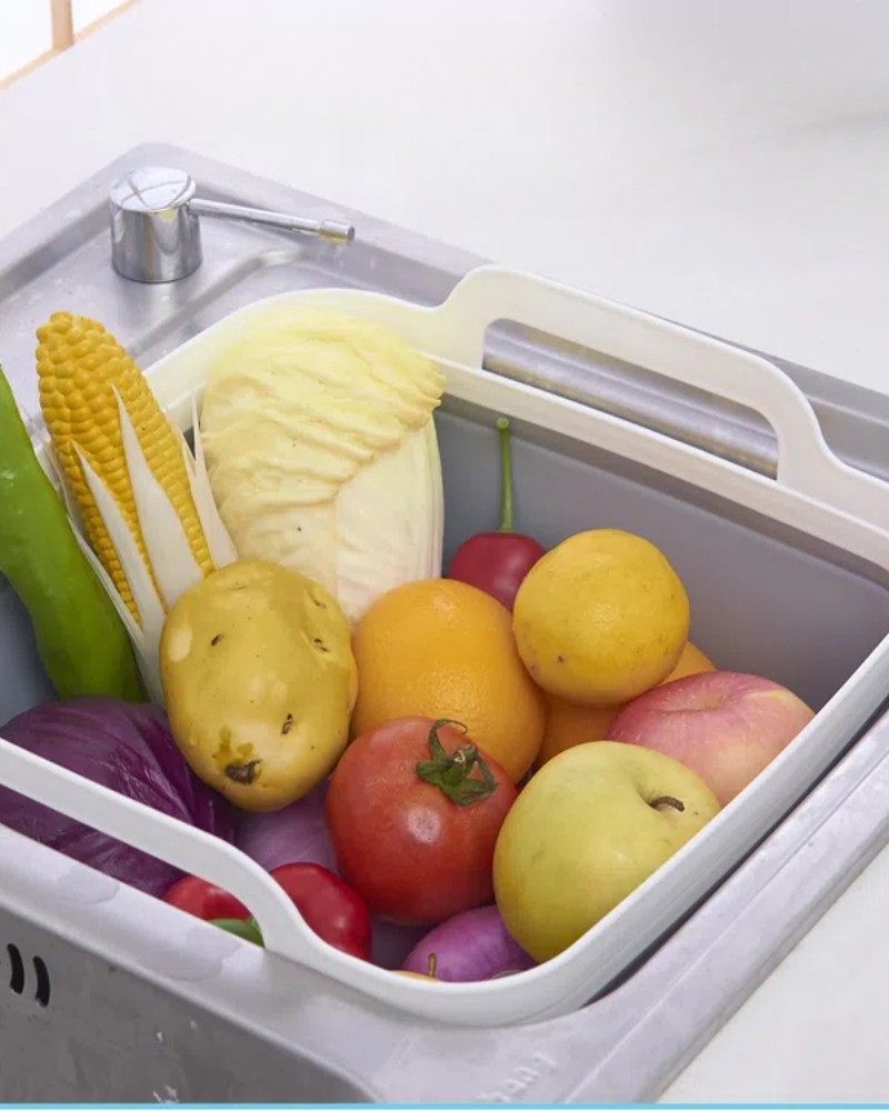 Miska składana silikonowa z korkiem odpływem uchwyt 8 L