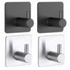 Uchwyty haczyki wieszaki samoprzylepne metalowe 4 szt. bez wiercenia