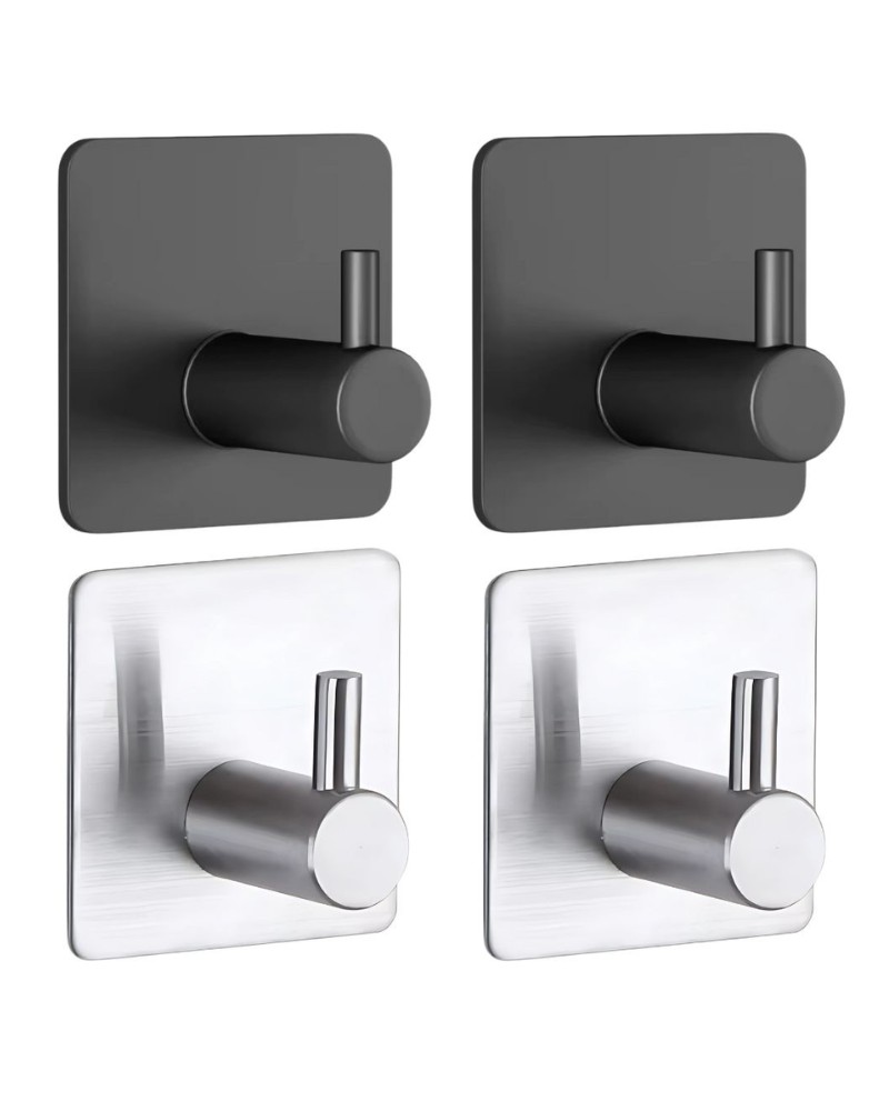 Uchwyty haczyki wieszaki samoprzylepne metalowe 4 szt. bez wiercenia