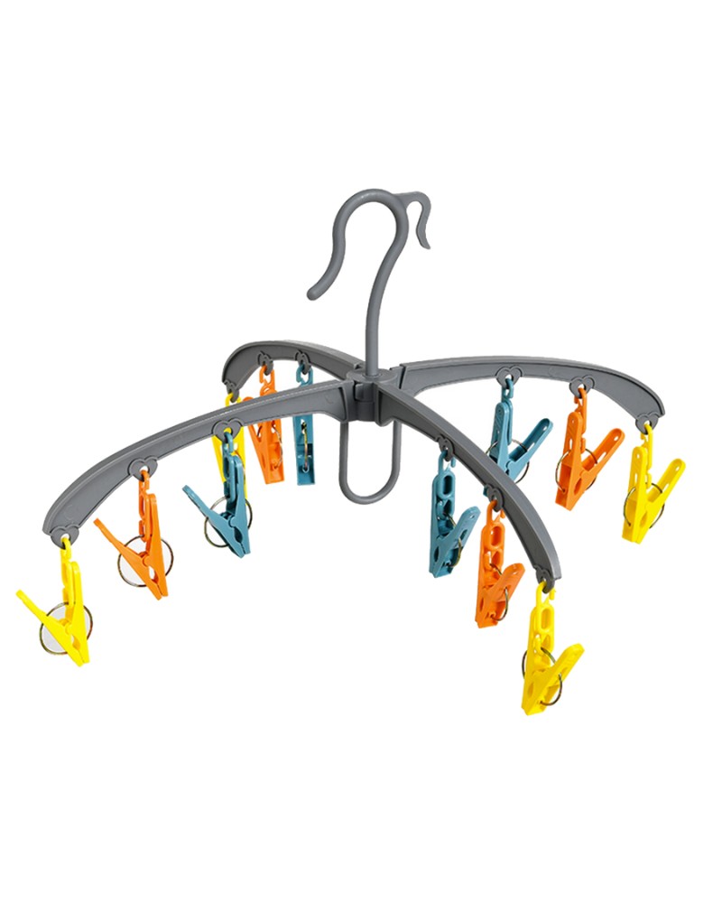 Wieszak suszarka na skarpetki bieliznę ubrania wieszak wisząca 12x klipsy zestaw