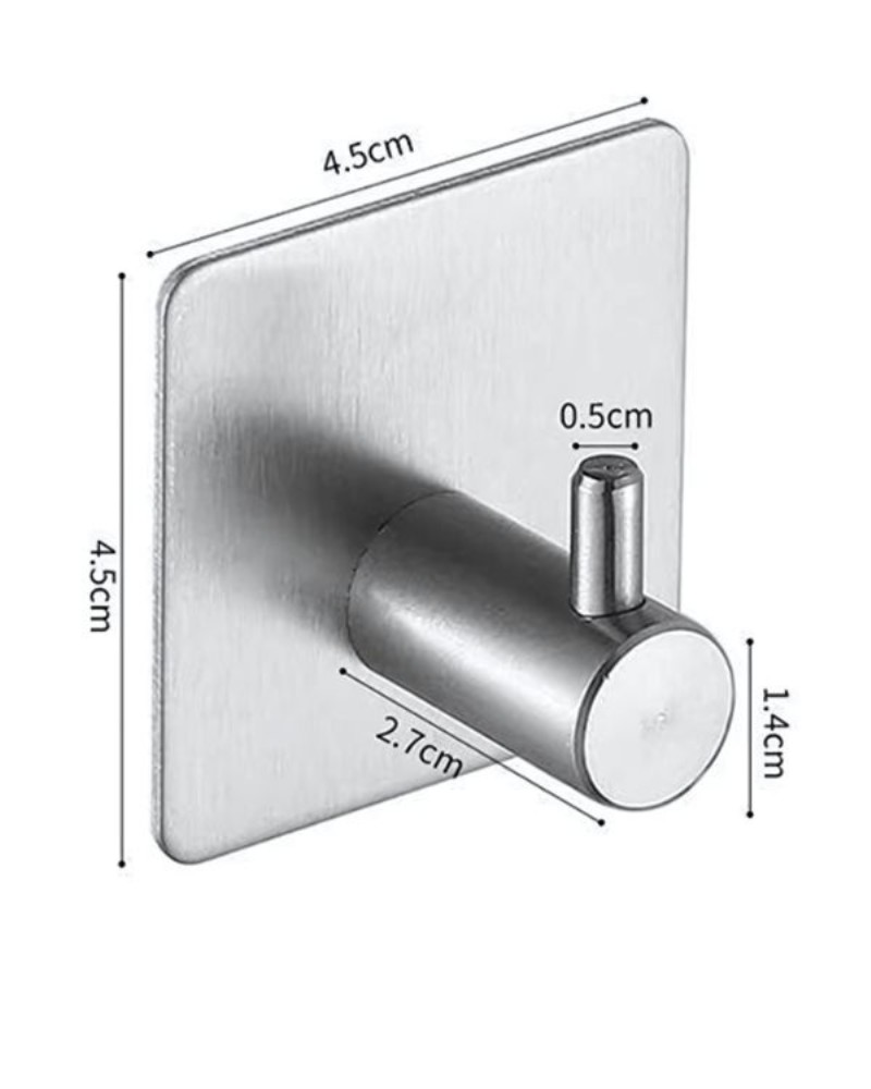 Uchwyty haczyki wieszaki samoprzylepne metalowe 4 szt. bez wiercenia