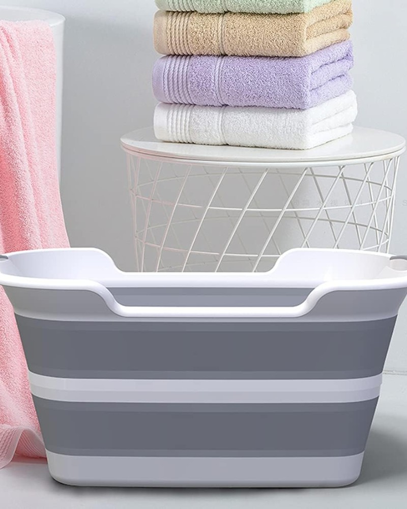 Miska składana silikonowa z odpływem na pranie pojemna 40 L