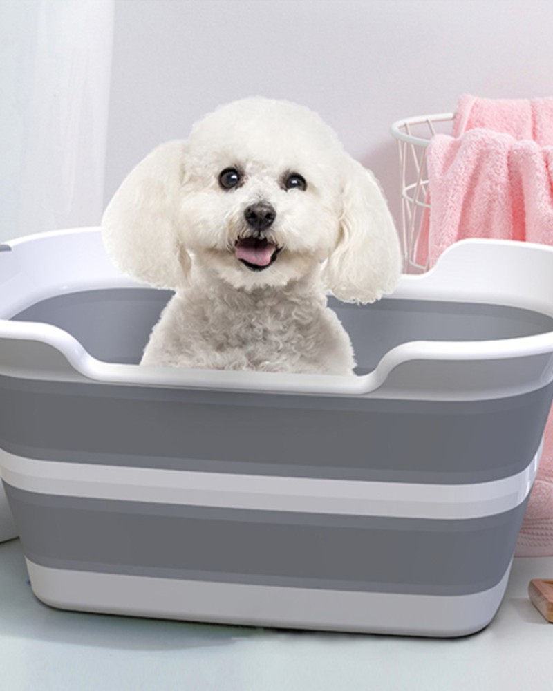 Miska składana silikonowa z odpływem na pranie pojemna 40 L