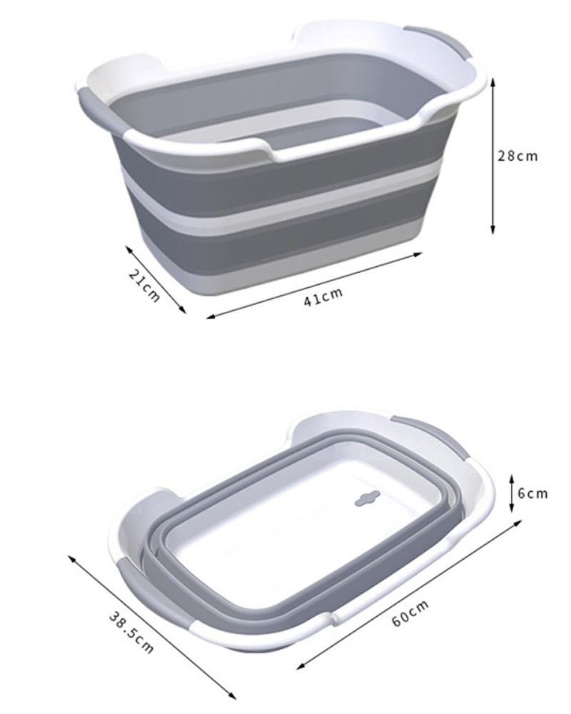 Miska składana silikonowa z odpływem na pranie pojemna 40 L