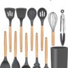 Zestaw przyborów kuchennych 12 elementów silikonowe + stojak