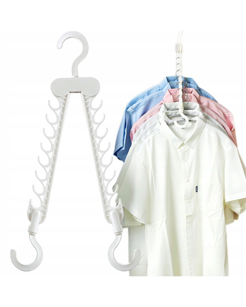 Wieszak do szafy składany wielofunkcyjny organizer na ubrania 16 haczyków