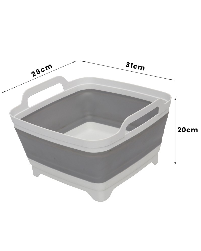 Miska składana silikonowa z korkiem odpływem uchwyt 8 L