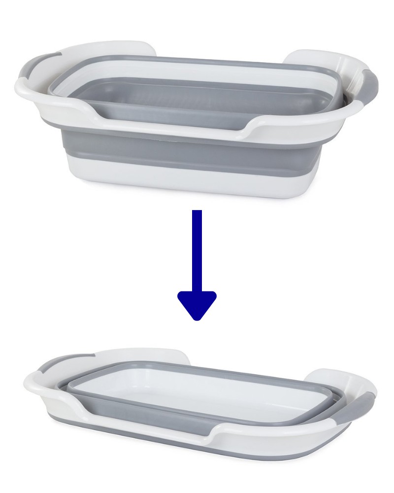 Miska składana silikonowa z odpływem na pranie pojemna 40 L