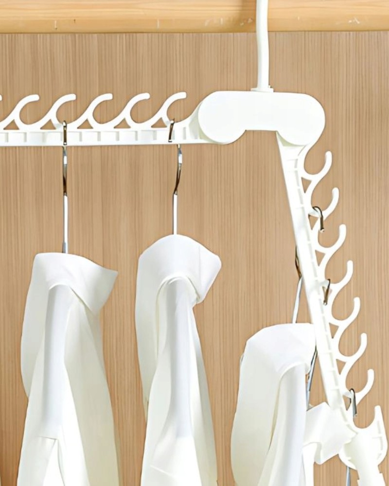 Wieszak do szafy składany wielofunkcyjny organizer na ubrania 16 haczyków