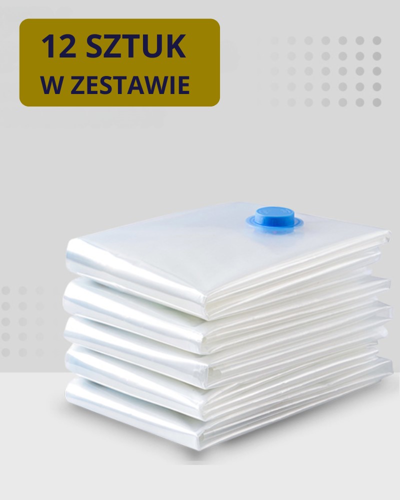 Zestaw worków próżniowych na ubrania pościel 12 szt.
