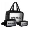 Kosmetyczka Washbag przezroczysta różne rozmiary zestaw 3 sztuki