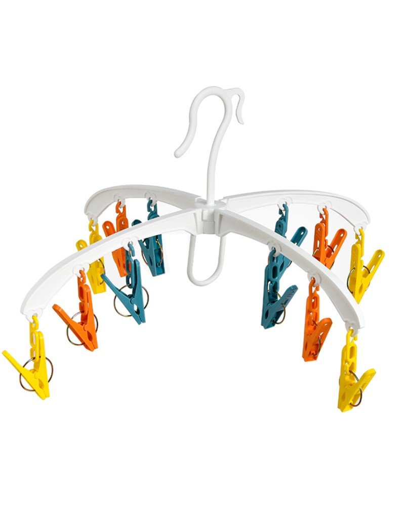 Wieszak suszarka na skarpetki bieliznę ubrania wieszak wisząca 12x klipsy zestaw