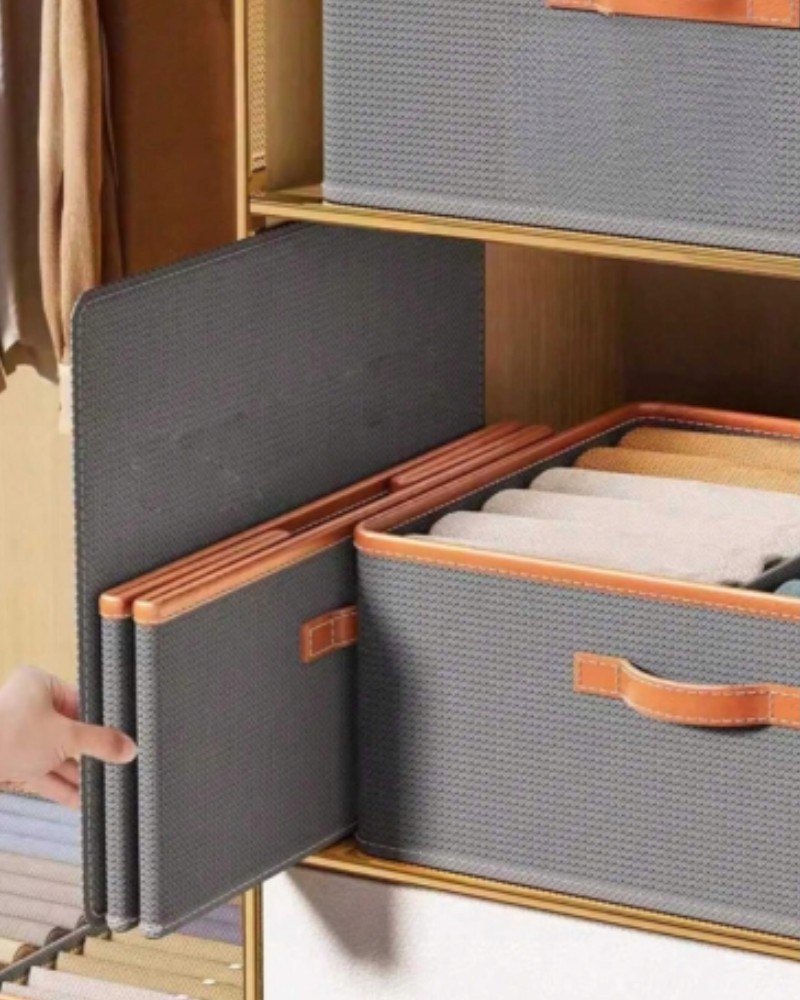 Organizer do szafy na ubrania spodnie bluzy 50×40 szary