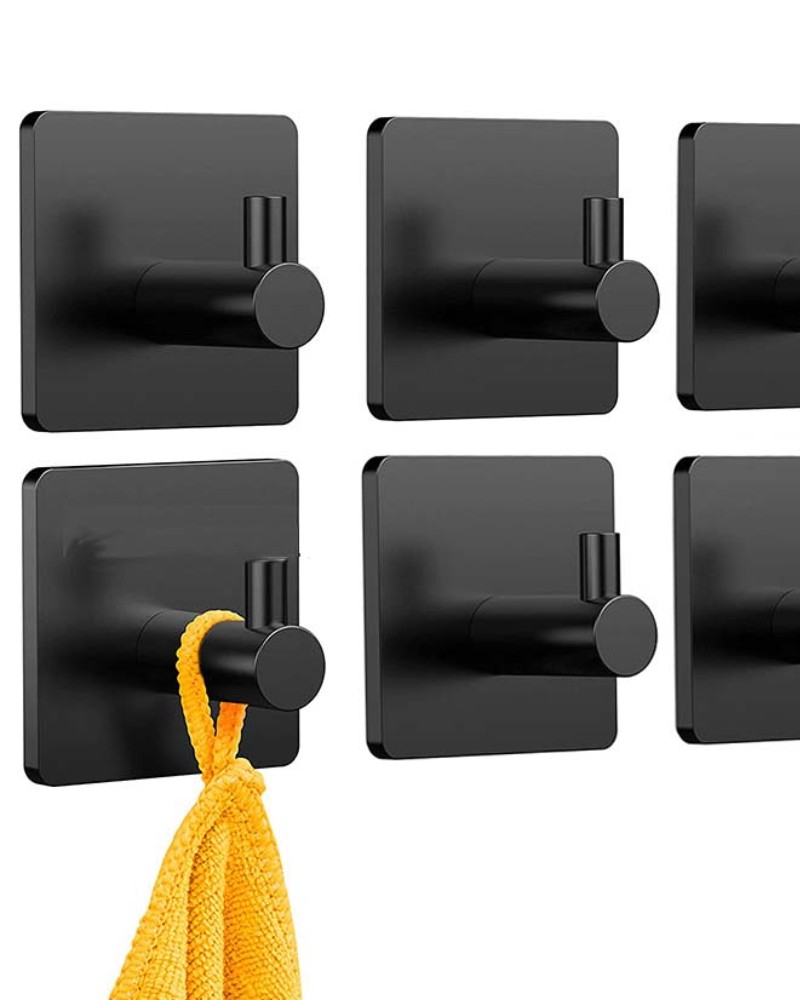 Uchwyty haczyki wieszaki samoprzylepne metalowe 4 szt. bez wiercenia