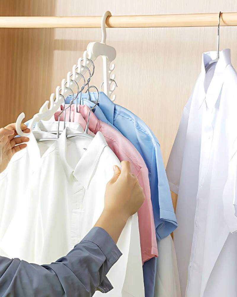 Wieszak do szafy składany wielofunkcyjny organizer na ubrania 16 haczyków