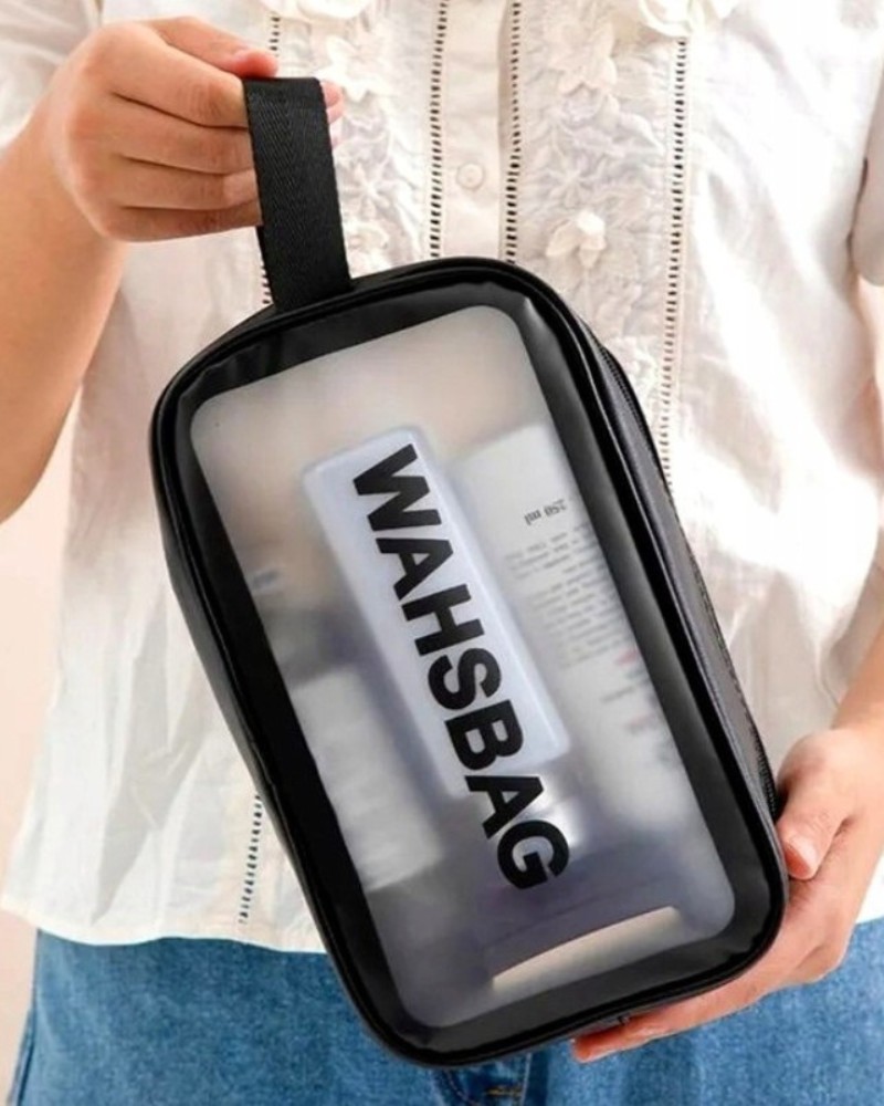Kosmetyczka Washbag przezroczysta różne rozmiary zestaw 3 sztuki