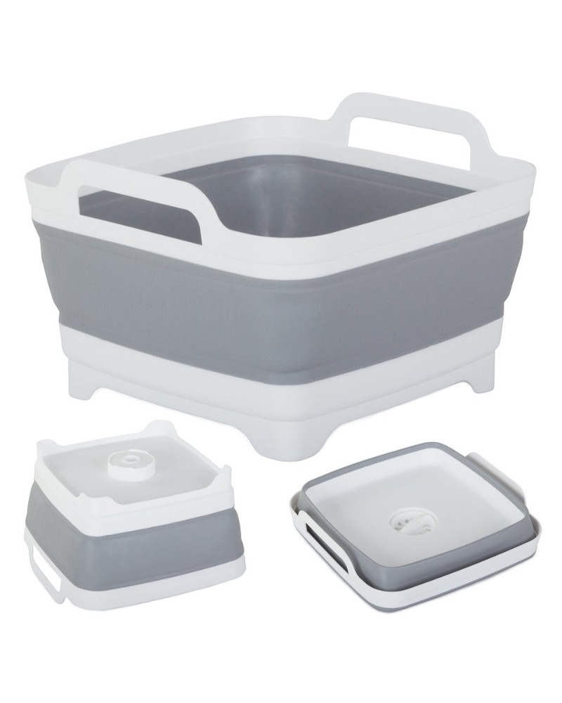 Miska składana silikonowa z korkiem odpływem uchwyt 8 L