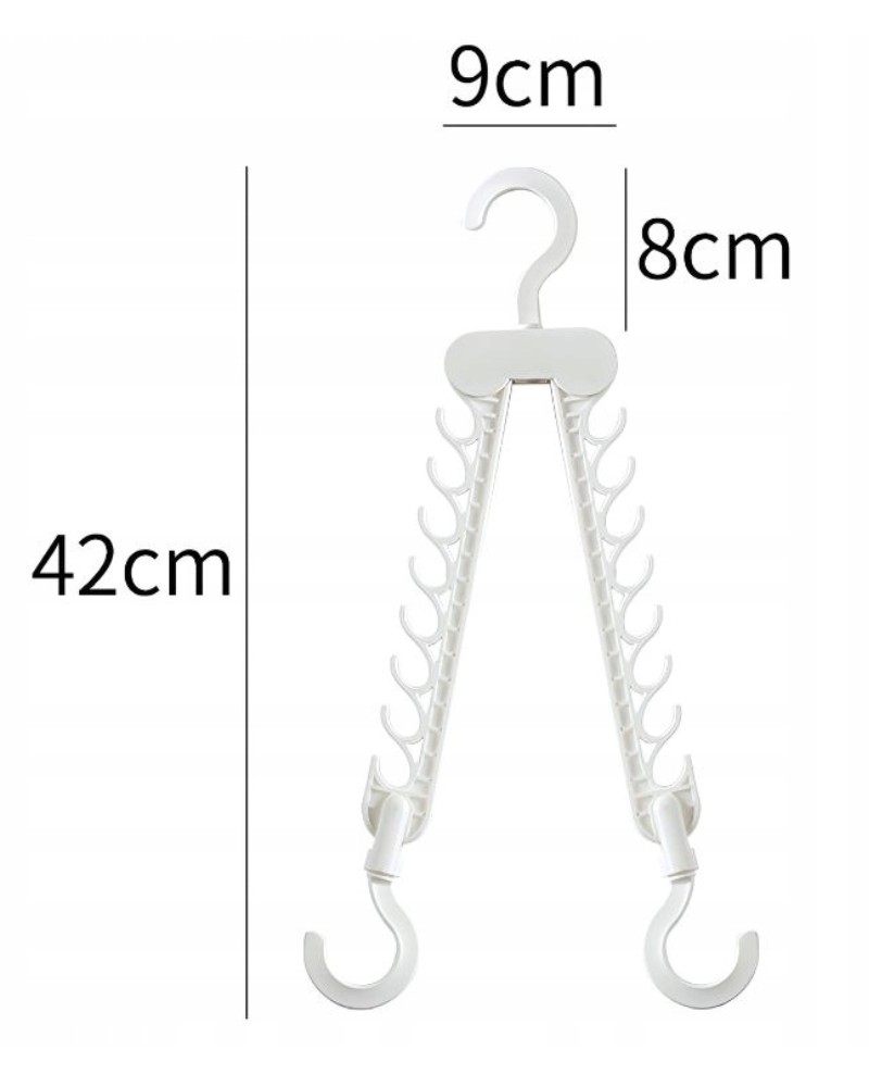 Wieszak do szafy składany wielofunkcyjny organizer na ubrania 16 haczyków