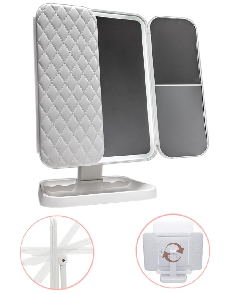 Lusterko kosmetyczne do makijażu premium podświetlane LED rozkładane