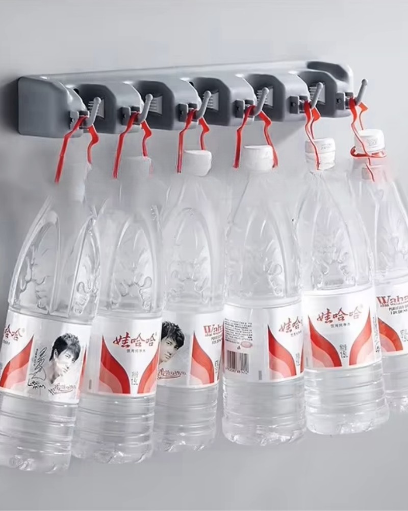 Wieszak ścienny organizer uchwyt na miotły mopy 5 wieszaków + haczyki