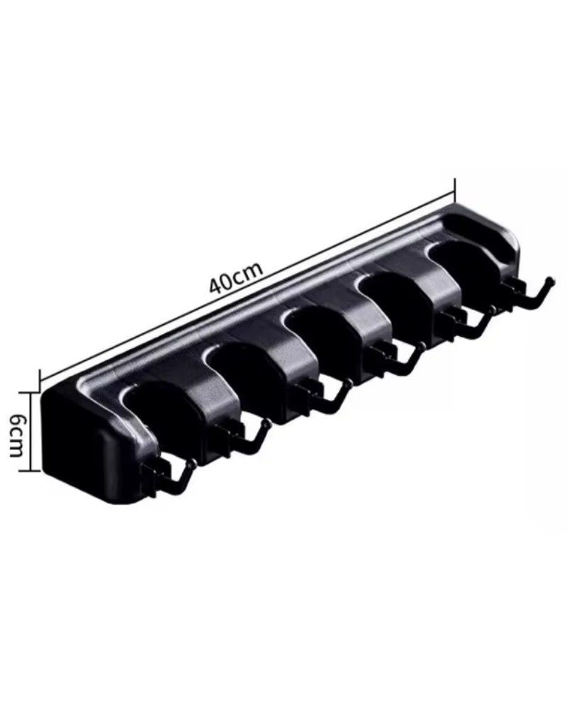 Wieszak ścienny organizer uchwyt na miotły mopy 5 wieszaków + haczyki