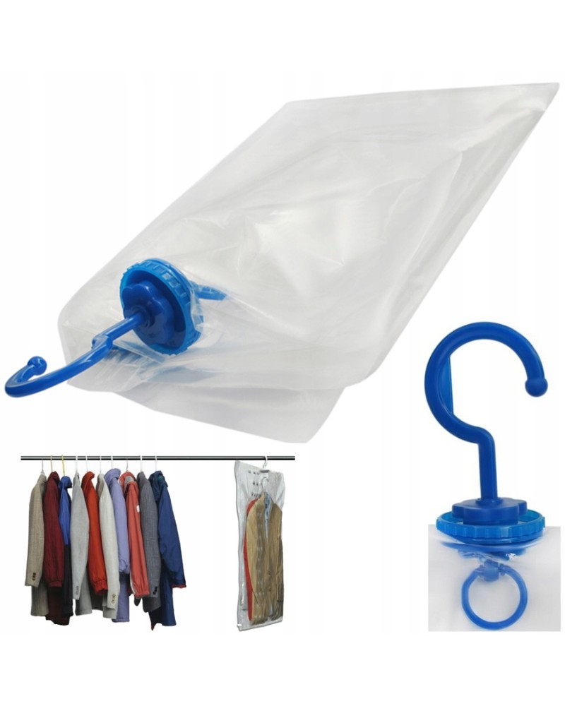 Worek próżniowy do szafy z wieszakiem na ubrania odzież 70x105