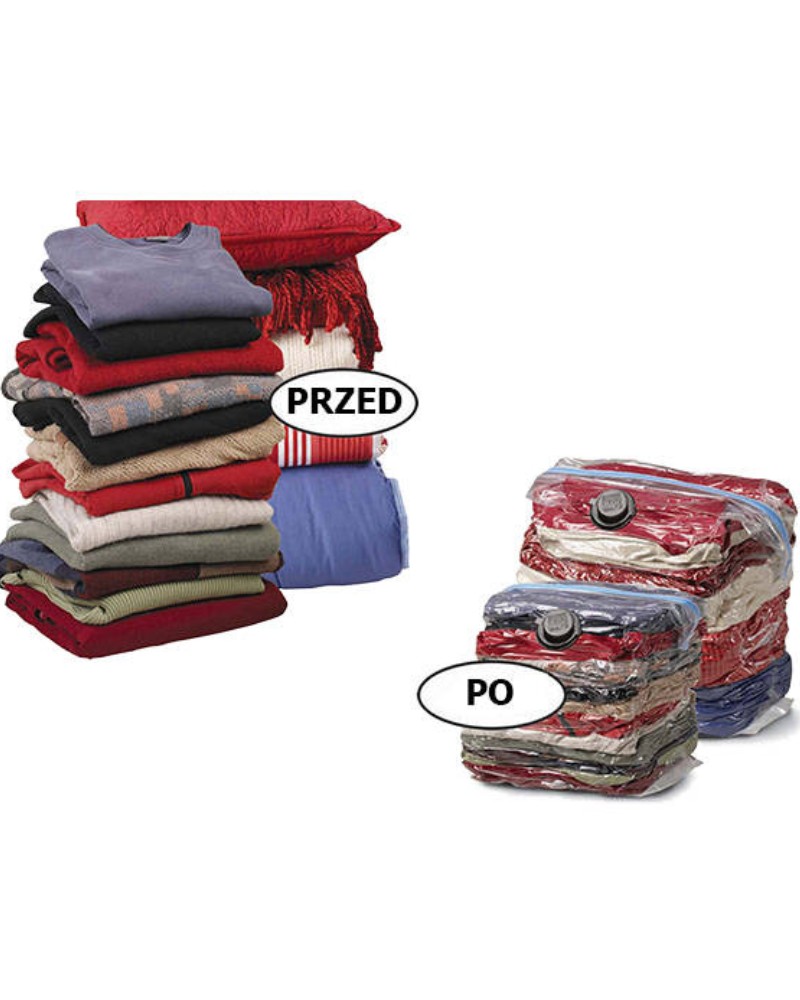 Worek próżniowy do szafy z wieszakiem na ubrania odzież 70x105