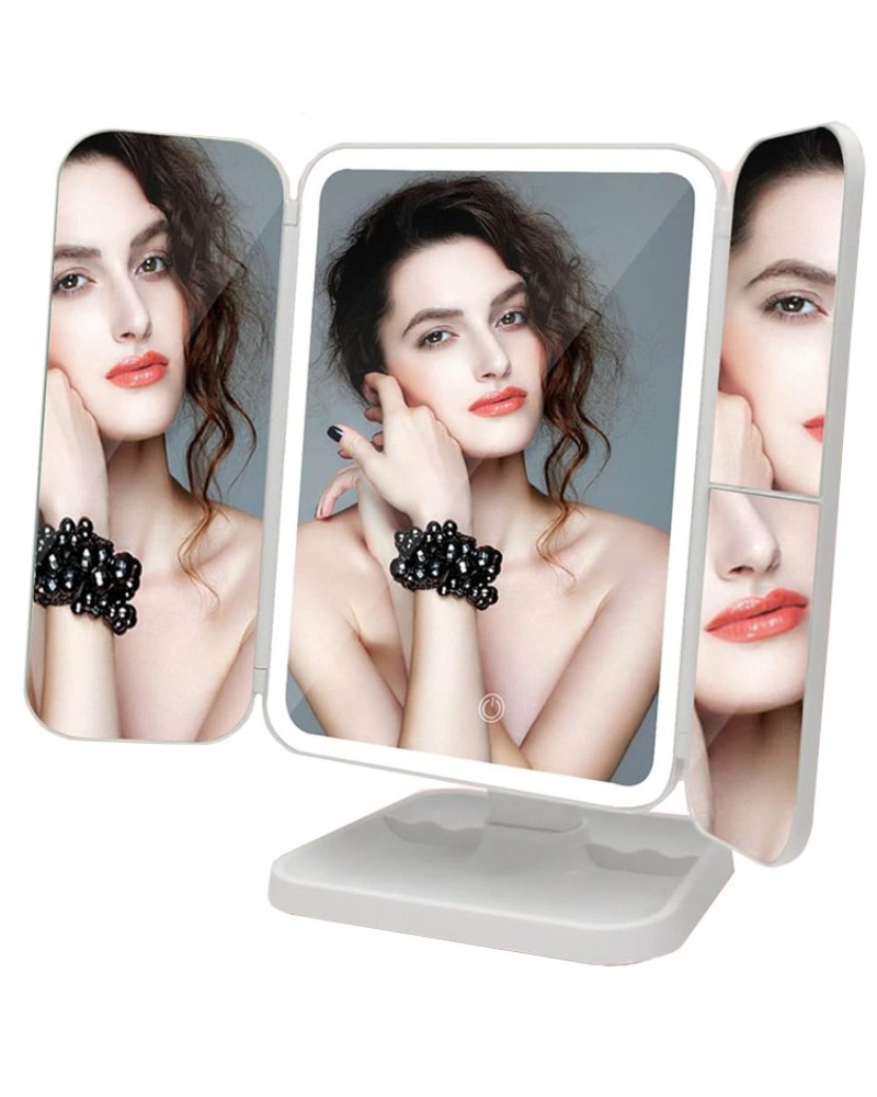 Lusterko kosmetyczne do makijażu premium podświetlane LED rozkładane