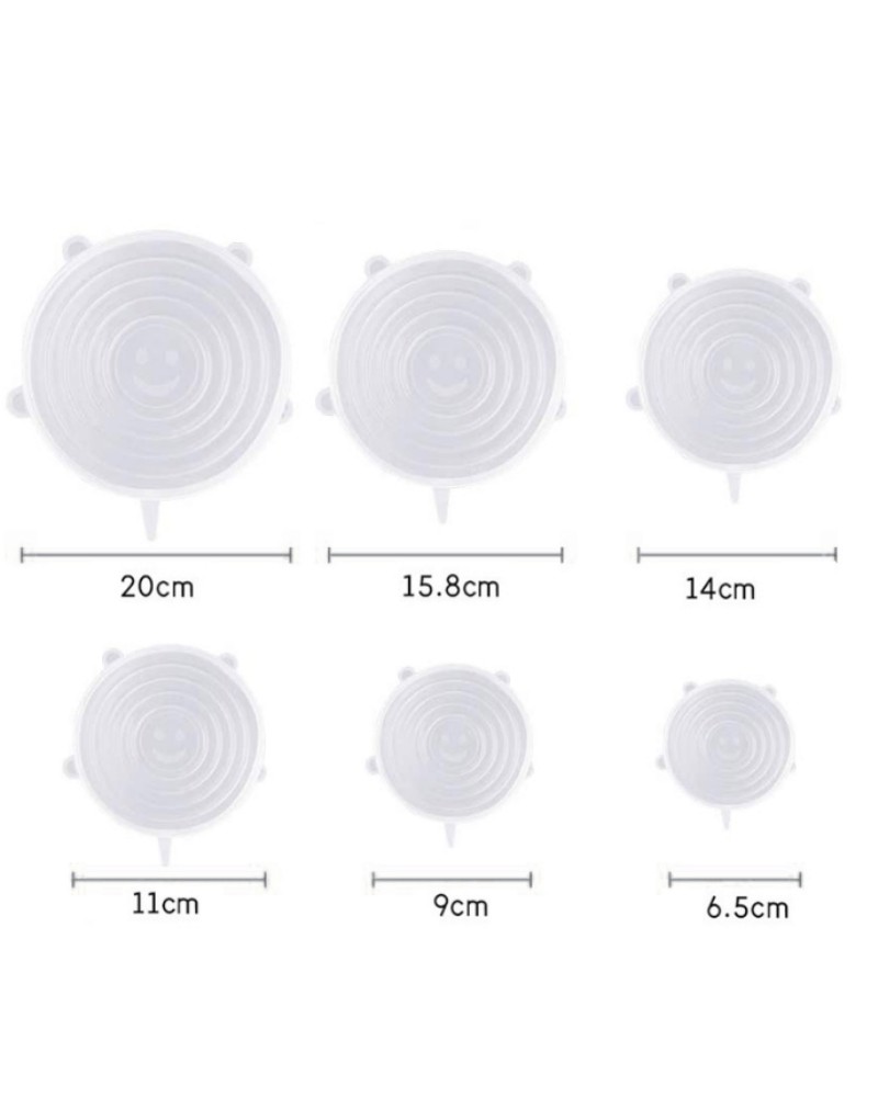 Pokrywki silikonowe uniwersalne na garnek 6 szt.