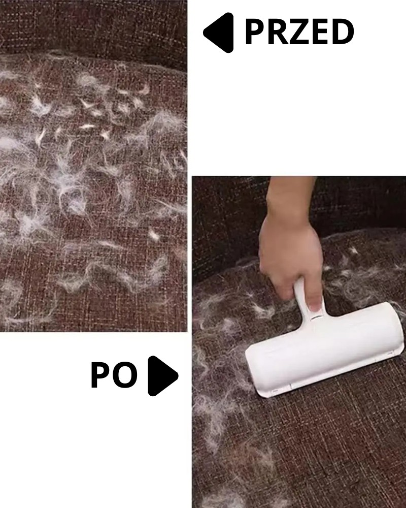 Szczotka wałek rolka do czyszczenia sierści z ubrań tapicerki skuteczna