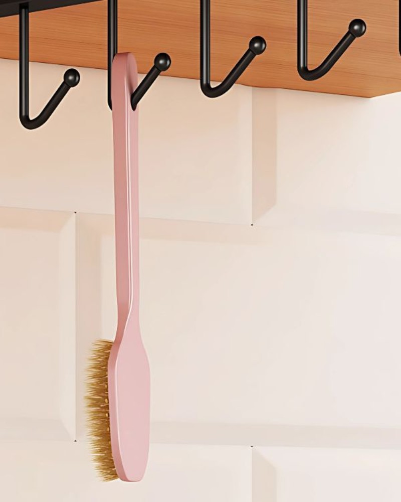 Wieszak kuchenny podwieszany czarny metalowy 6 haków