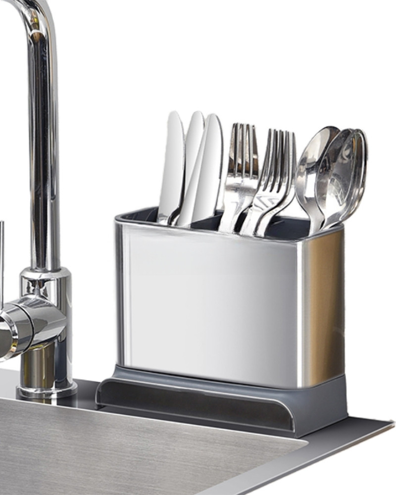 Ociekacz na sztućce stal nierdzewna organizer kuchenny 4 komory tacka