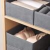 Organizer pojemnik na bieliznę ubrania buty do szuflady szary 28x28