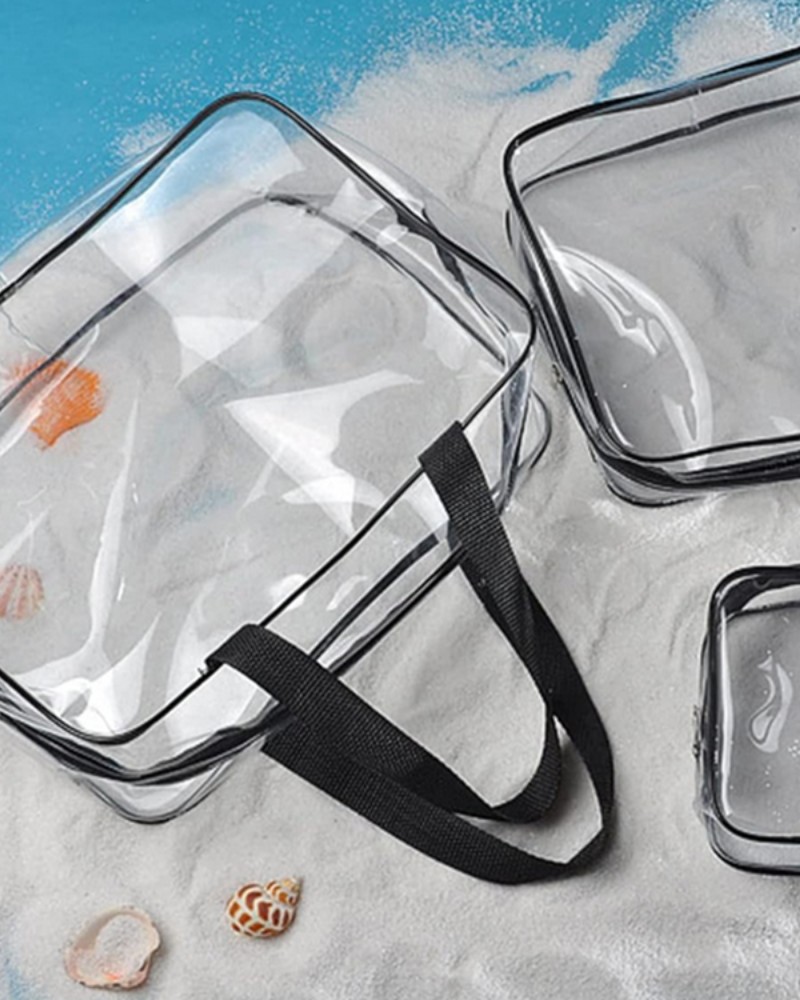 Kosmetyczka przezroczysta organizer na kosmetyki 3w1 podróżna do samolotu