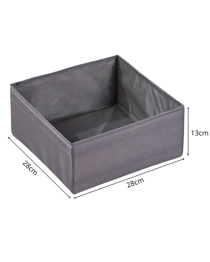 Organizer pojemnik na bieliznę ubrania buty do szuflady szary 28x28