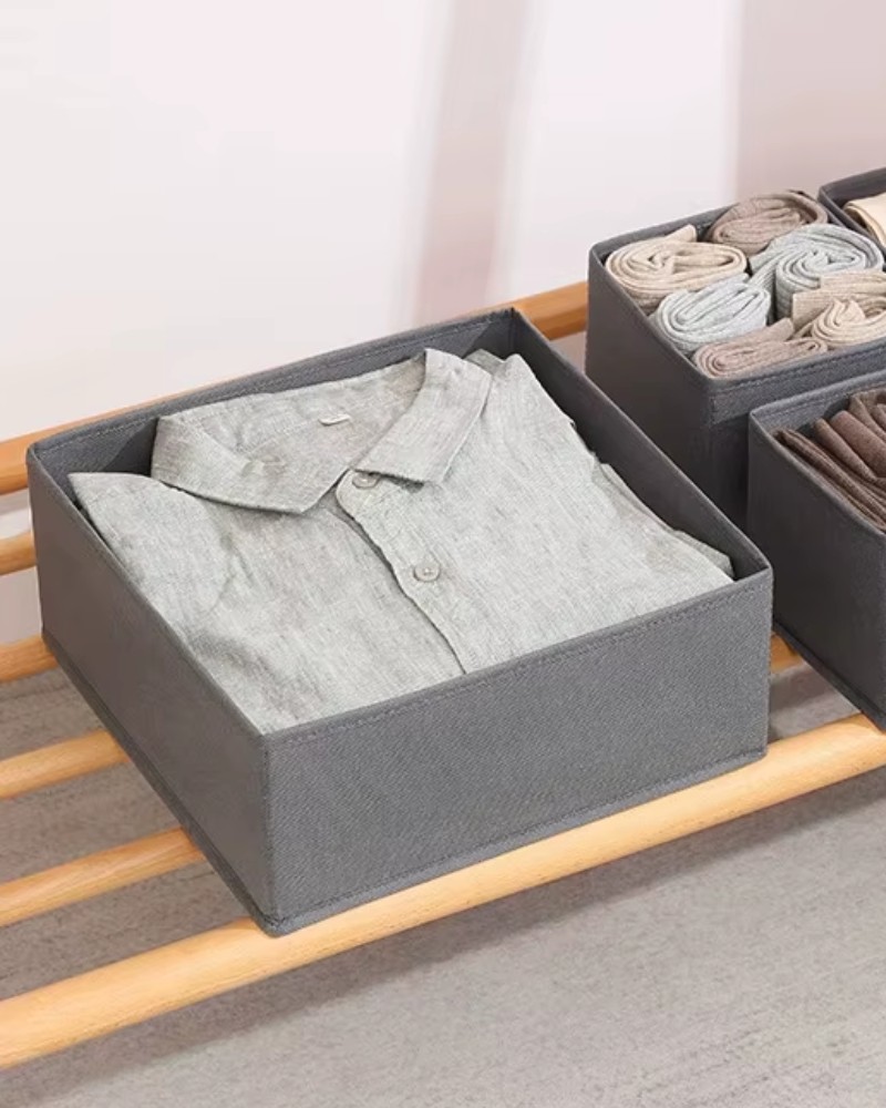 Organizer pojemnik na bieliznę ubrania buty do szuflady szary 28x28