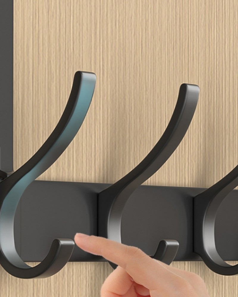 Wieszak na drzwi szafę ręczniki czarny metalowy 12 miejsc